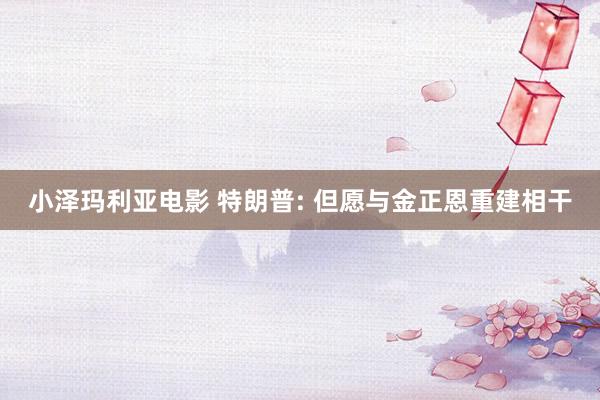 小泽玛利亚电影 特朗普: 但愿与金正恩重建相干
