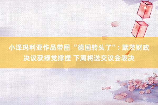 小泽玛利亚作品带图 “德国转头了”: 默茨财政决议获绿党撑捏 下周将送交议会表决